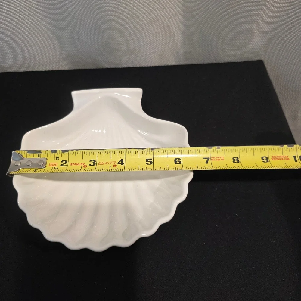 Vintage Japanese Scallop Shell Ceramic Dish, Appetizer Plate, Trinket Tray